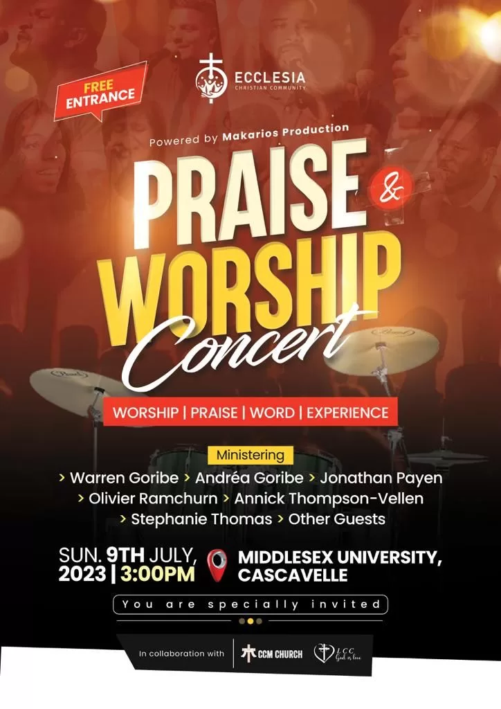 Praise & Worship Concert at Ecclesia Poster